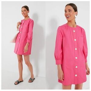Tuckernuck  Blake Mini A Line Button Down Shirt Dress in Pink Size XXS